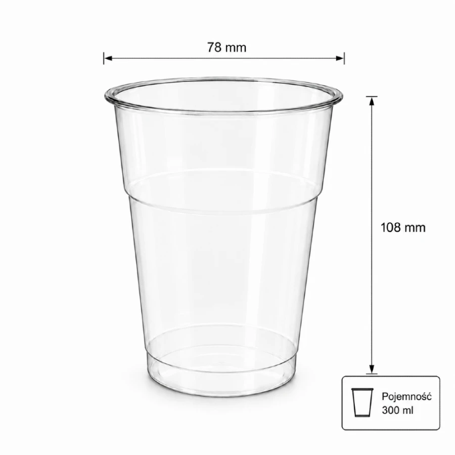 Kubek przezroczysty PET shake 250/300 ml fi 78 mm - 50 sztuk
