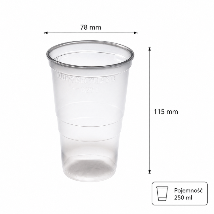 Kubek Rewere Cheers dymny, fi 78 mm, 0,25L - 46 sztuk