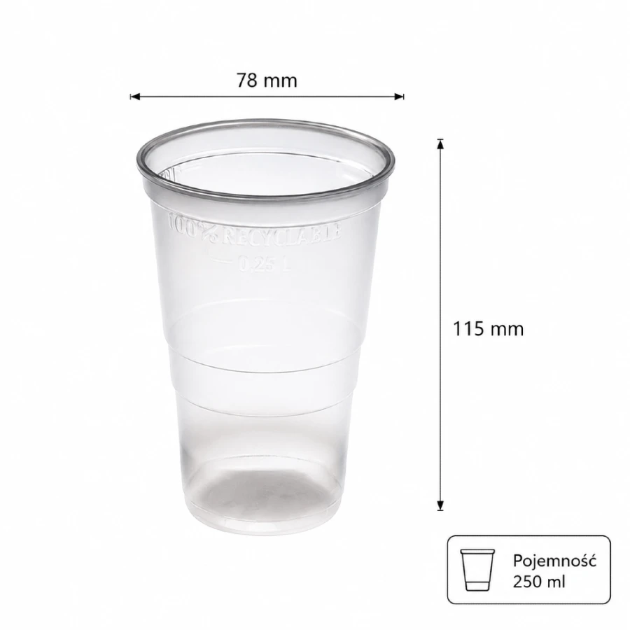 Kubek Rewere Cheers dymny, fi 78 mm, 0,25L - 46 sztuk