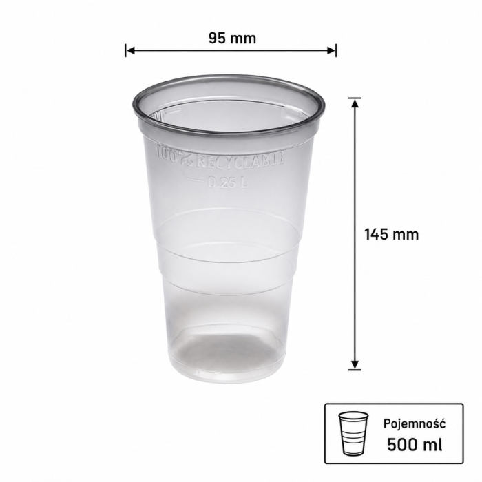 Kubek Rewere Cheers dymny, fi 95 mm, 0,5L - 25 sztuk