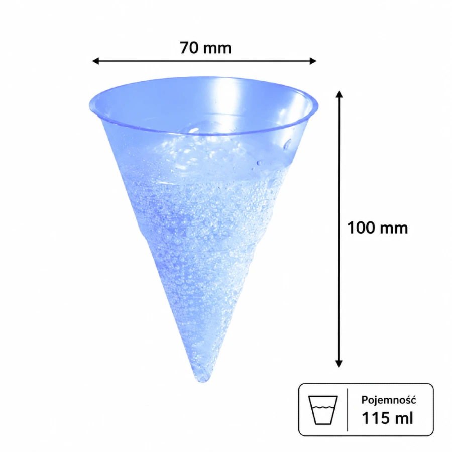 Kubek rożek, fi 70mm, 115 ml - 1000 sztuk