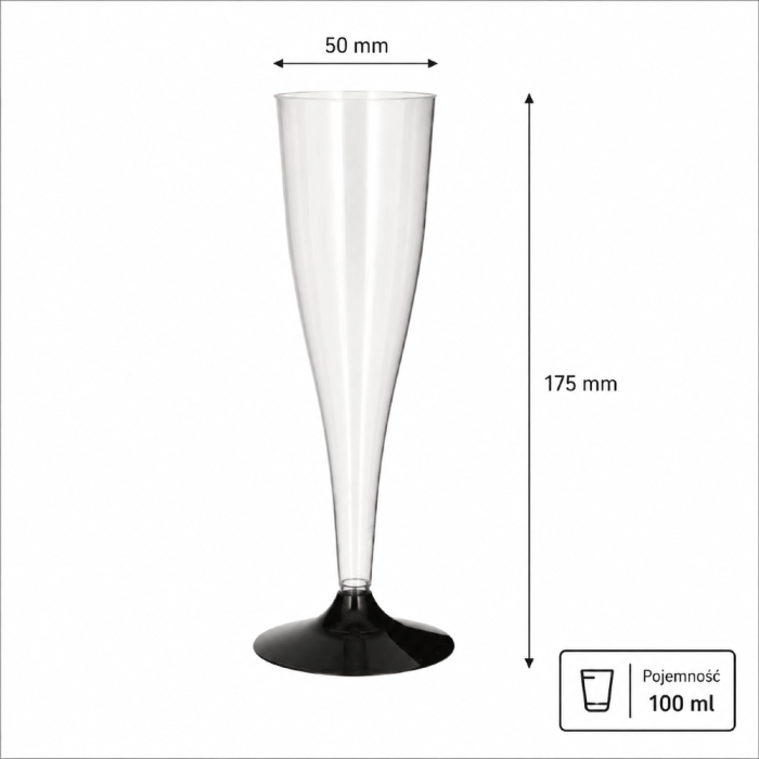 Kieliszek do wina musującego 100 ml PS - 20 sztuk