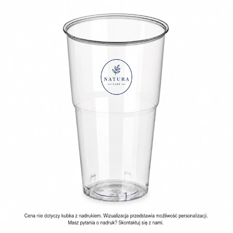 Kubek do napojów zimnych PLA 500 ml transparentny fi 95 mm- 50 sztuk