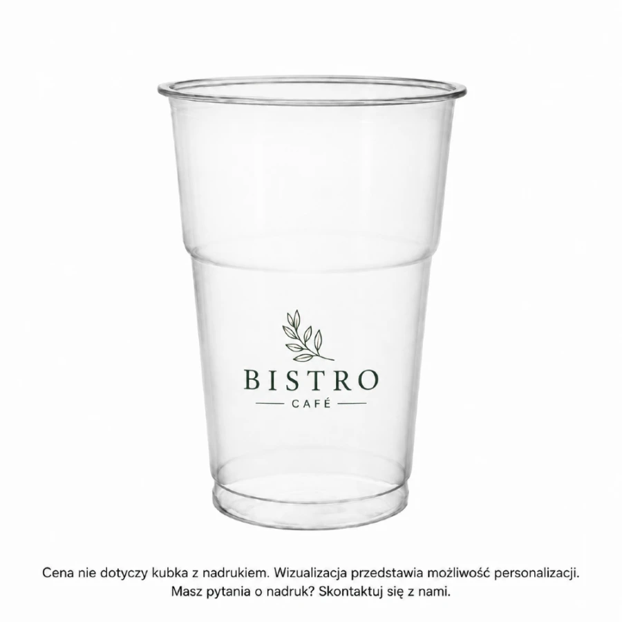 Kubek do piwa 500 ml PP fi 95 mm transparentny - 50 sztuk