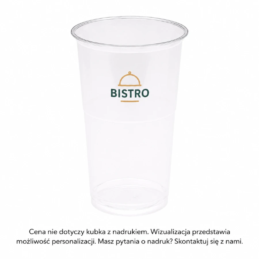 Kubek przezroczysty PET 500 ml fi 95 mm - 50 sztuk