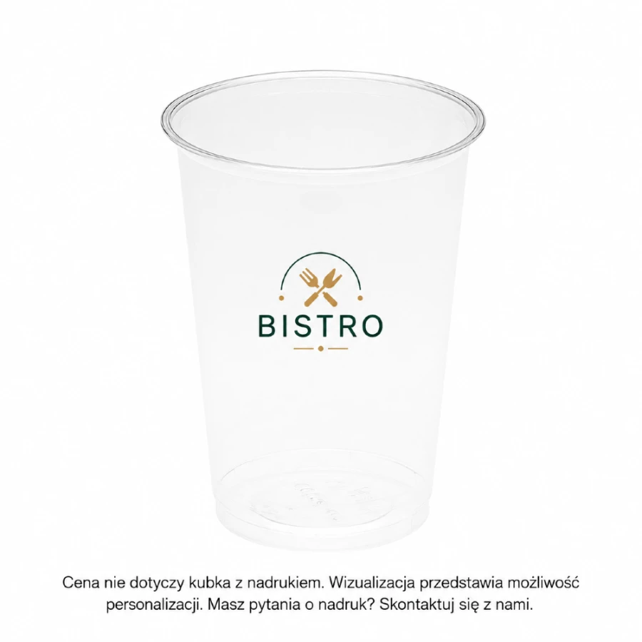 Kubek przezroczysty PET 400 ml fi 95 mm - 50 sztuk
