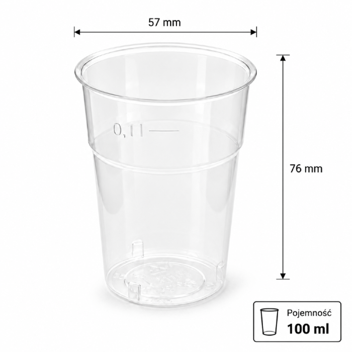 Kubek krystaliczny PS 100 ml, fi 57 mm - 50 szt.