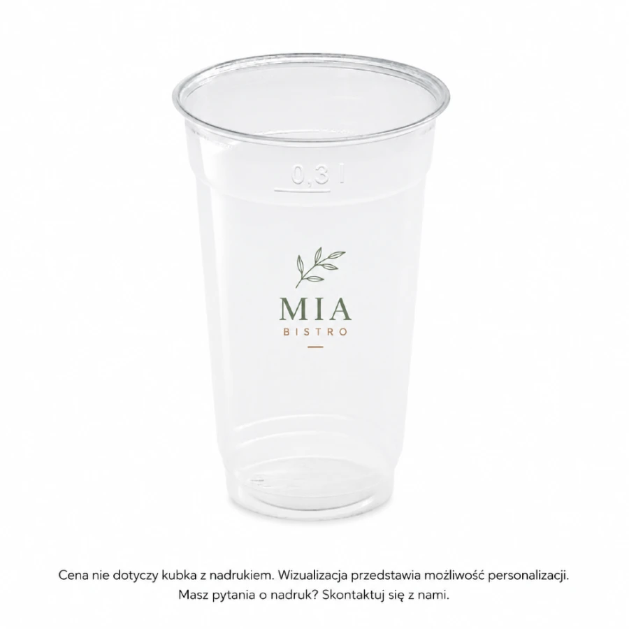 Kubek krystaliczny rPET 300 ml, fi 78mm - 50 szt.