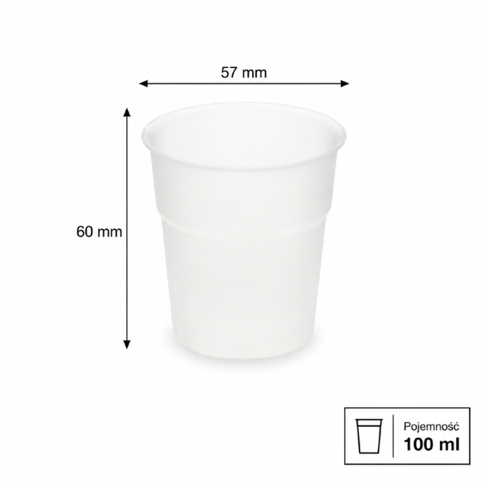 Kubek do napojów 100 ml C-PLA fi 57 mm - 50 sztuk