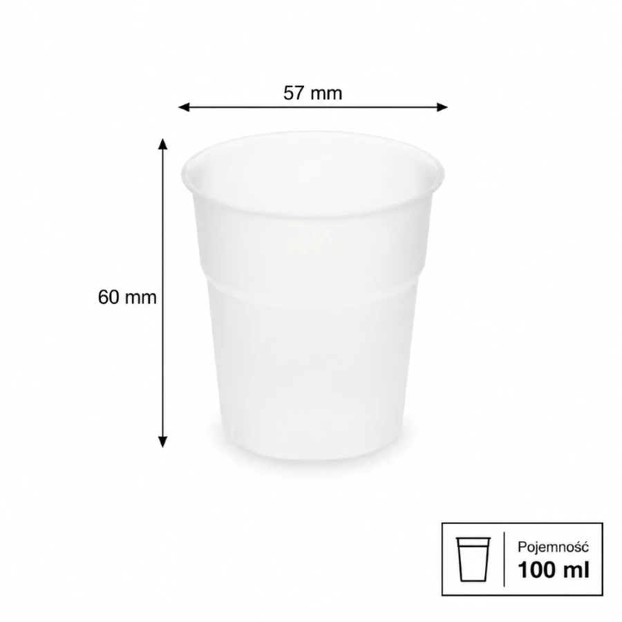 Kubek do napojów 100 ml C-PLA fi 57 mm - 50 sztuk