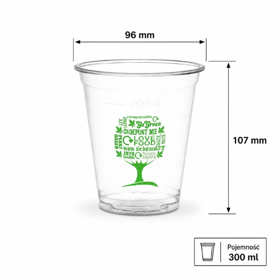 Kubek do napojów zimnych i deserków 300 ml fi 96 mm PLA - 50 sztuk