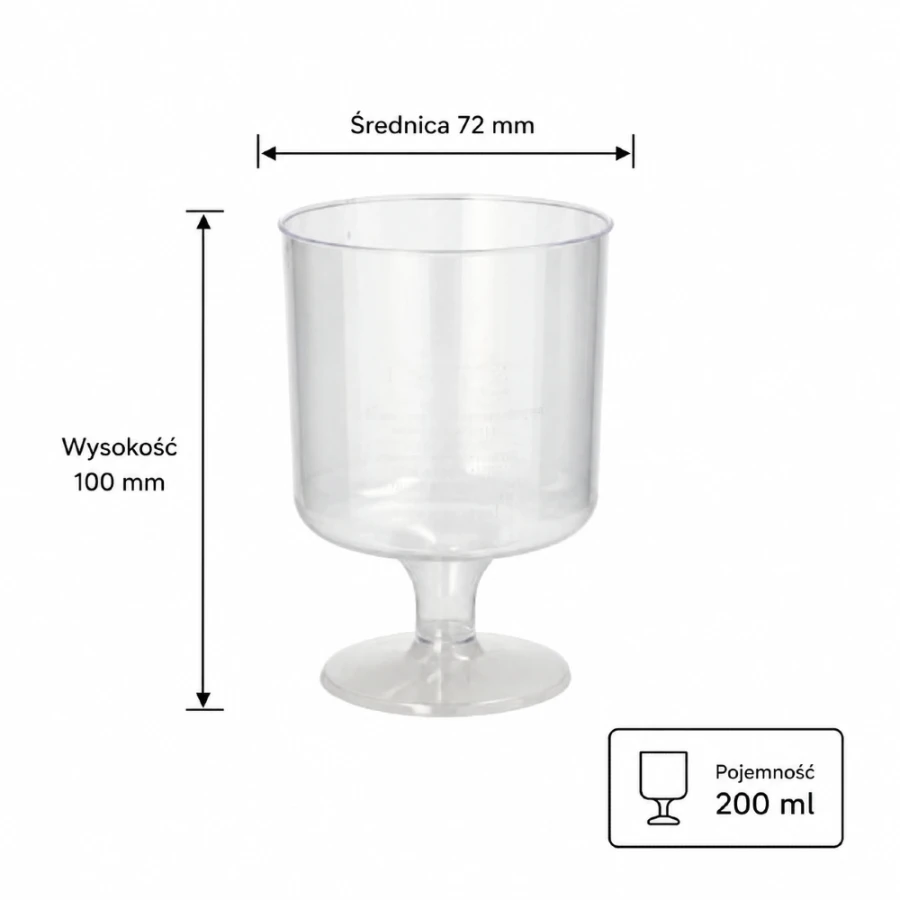 Kieliszek do wina 200 ml jednorazowy - 10 sztuk