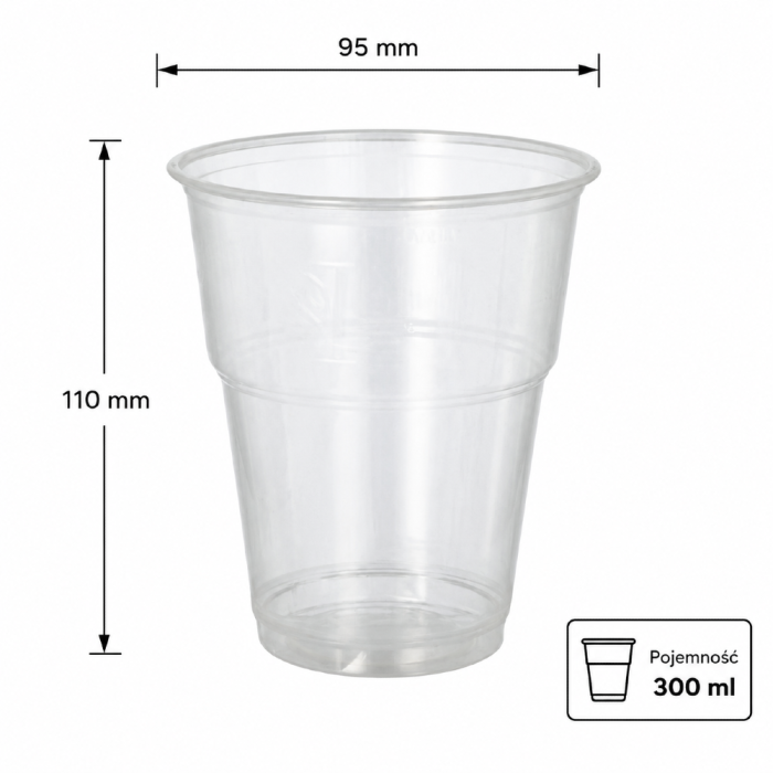 Kubek do napojów zimnych PLA transparentny 300 ml - 70 sztuk
