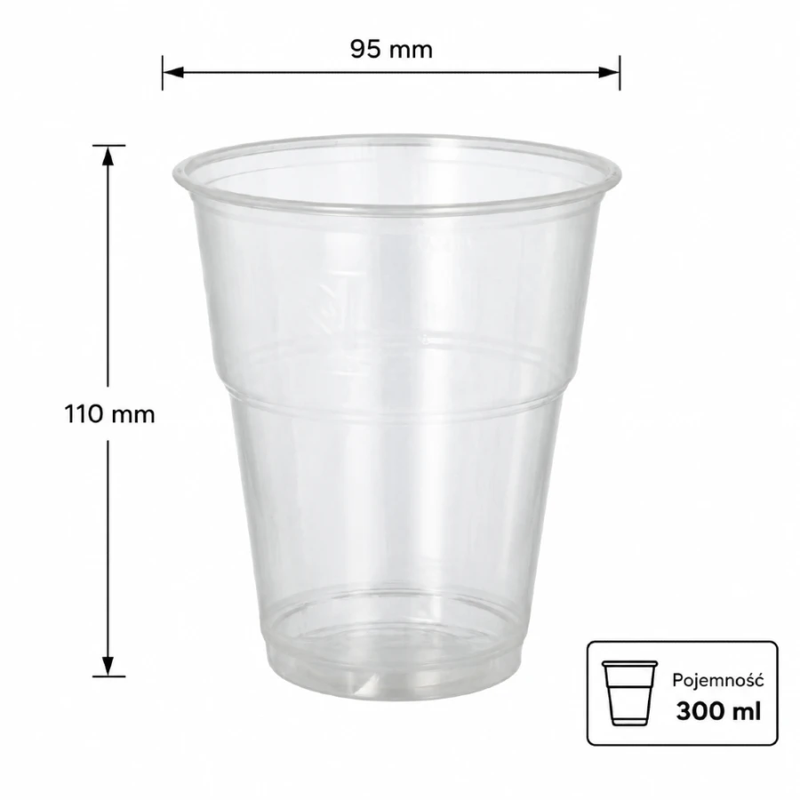 Kubek do napojów zimnych PLA transparentny 300 ml - 70 sztuk
