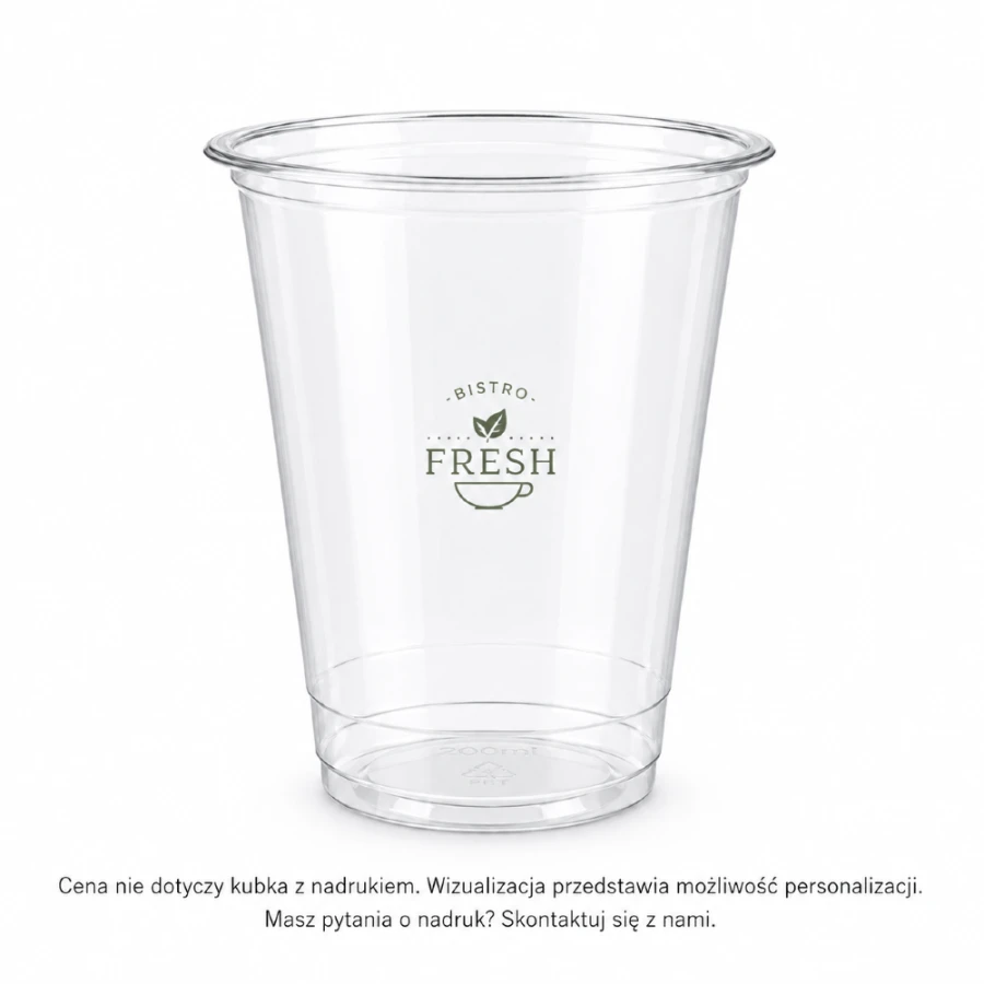 Kubek do napojów zimnych PLA transparentny 250 ml - 70 sztuk