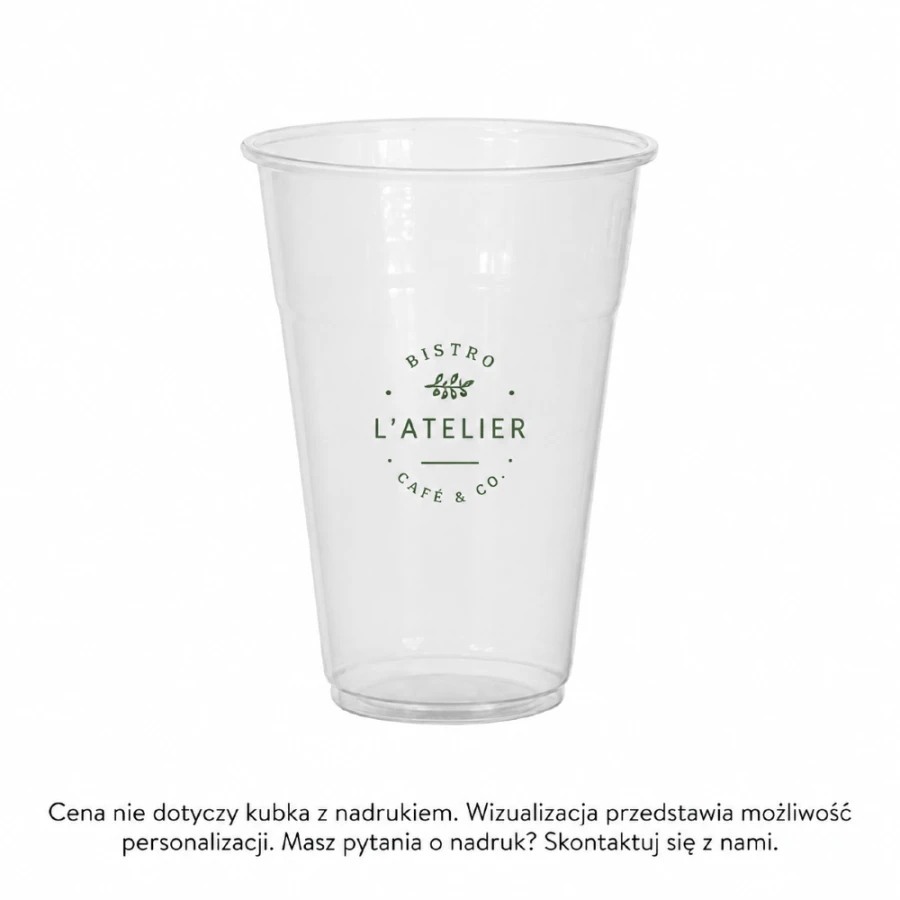 Kubek do napojów zimnych PP fi 95 mm krystaliczny 400 ml - 50 sztuk