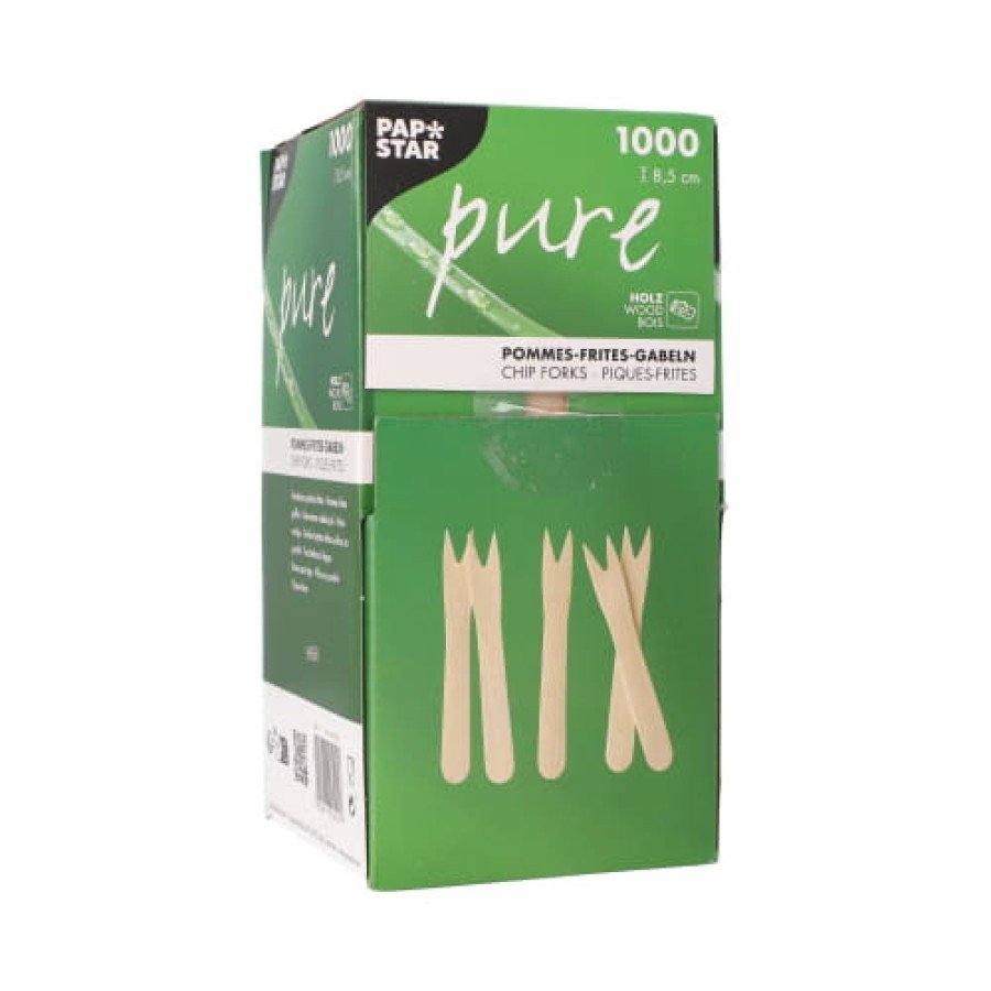 Drewniane widelczyki do frytek 8,5 cm - 1000 sztuk