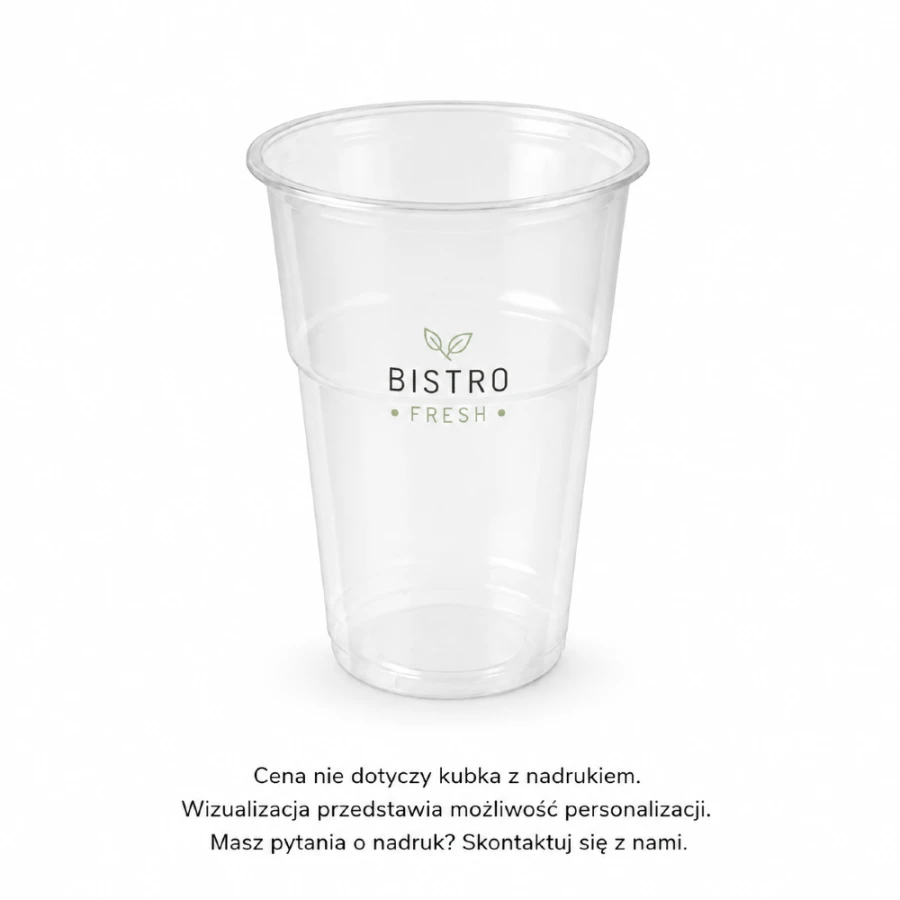 Kubek do napojów zimnych 250 ml PET przezroczysty - 50 sztuk