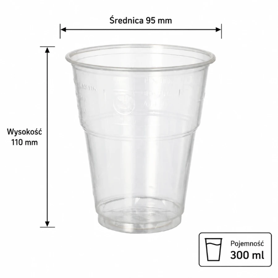 Kubek do napojów zimnych 300 ml krystaliczny - 25 sztuk