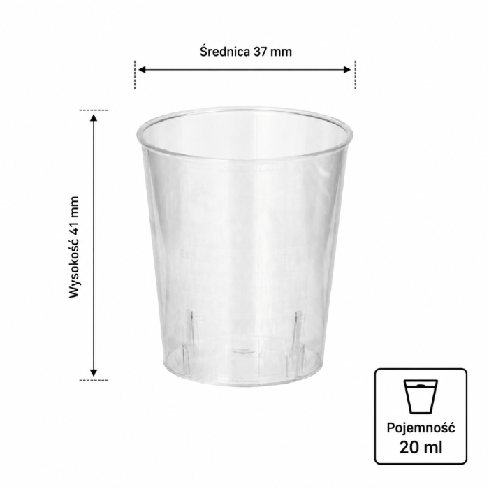 Kieliszek krystaliczny PS 20 ml - 40 sztuk