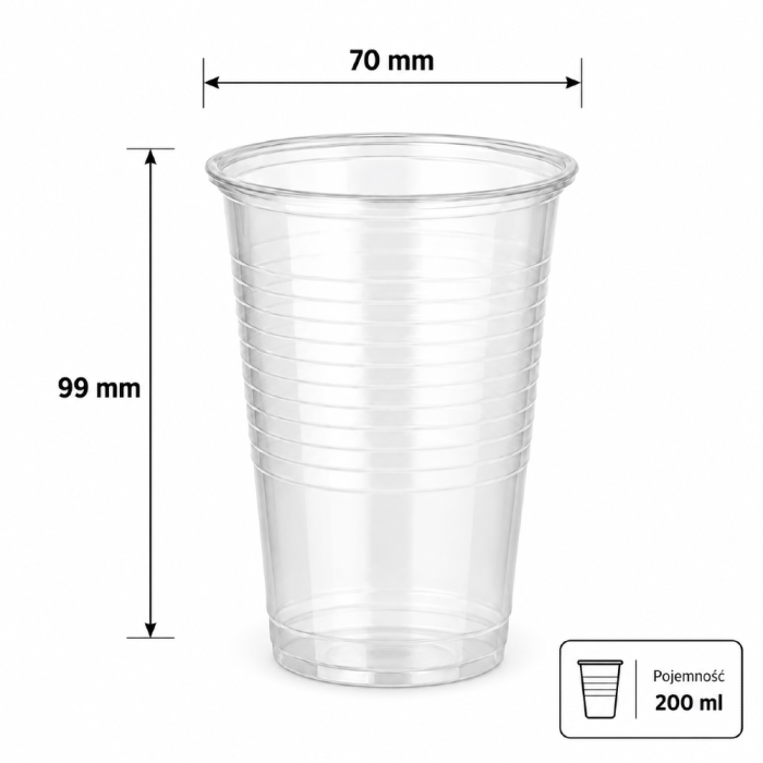 Kubek do napojów zimnych 200 ml krystaliczny - 100 sztuk