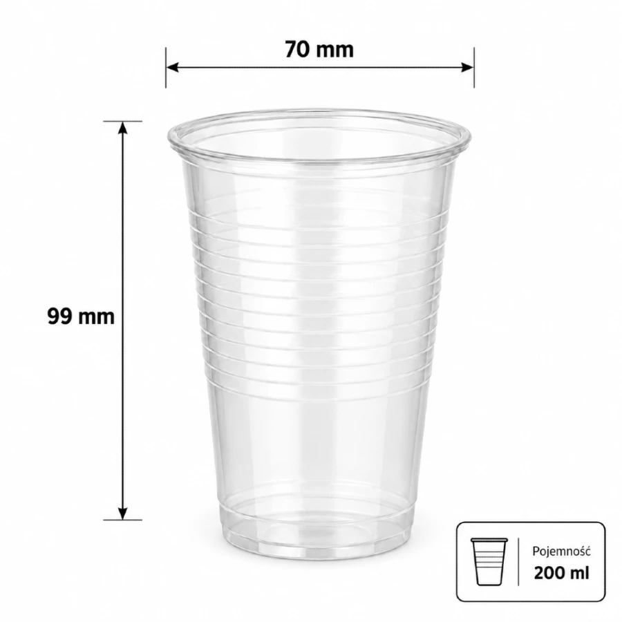 Kubek do napojów zimnych 200 ml krystaliczny - 100 sztuk