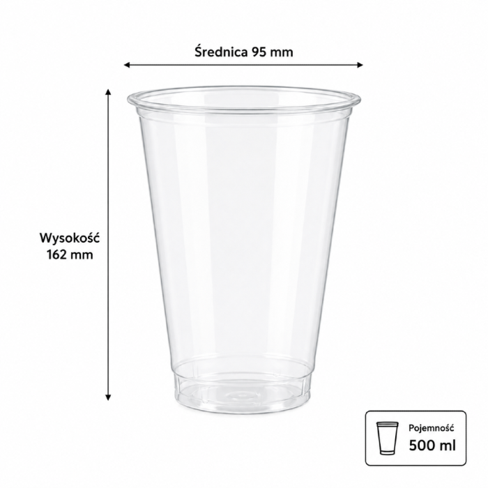 Kubek do napojów zimnych, jednorazowy 500 ml - 60 sztuk