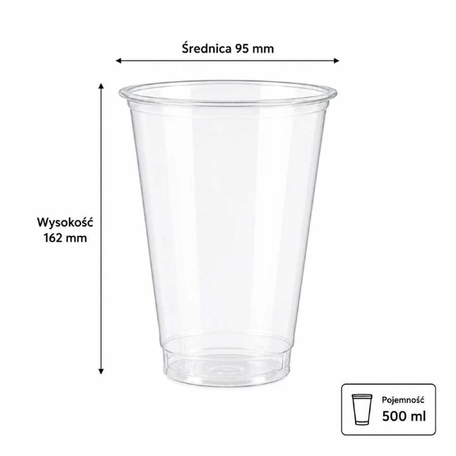 Kubek do napojów zimnych, jednorazowy 500 ml - 60 sztuk