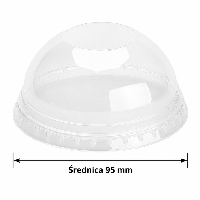 Pokrywka wypukła bez otworu fi 95 mm PET - 50 sztuk