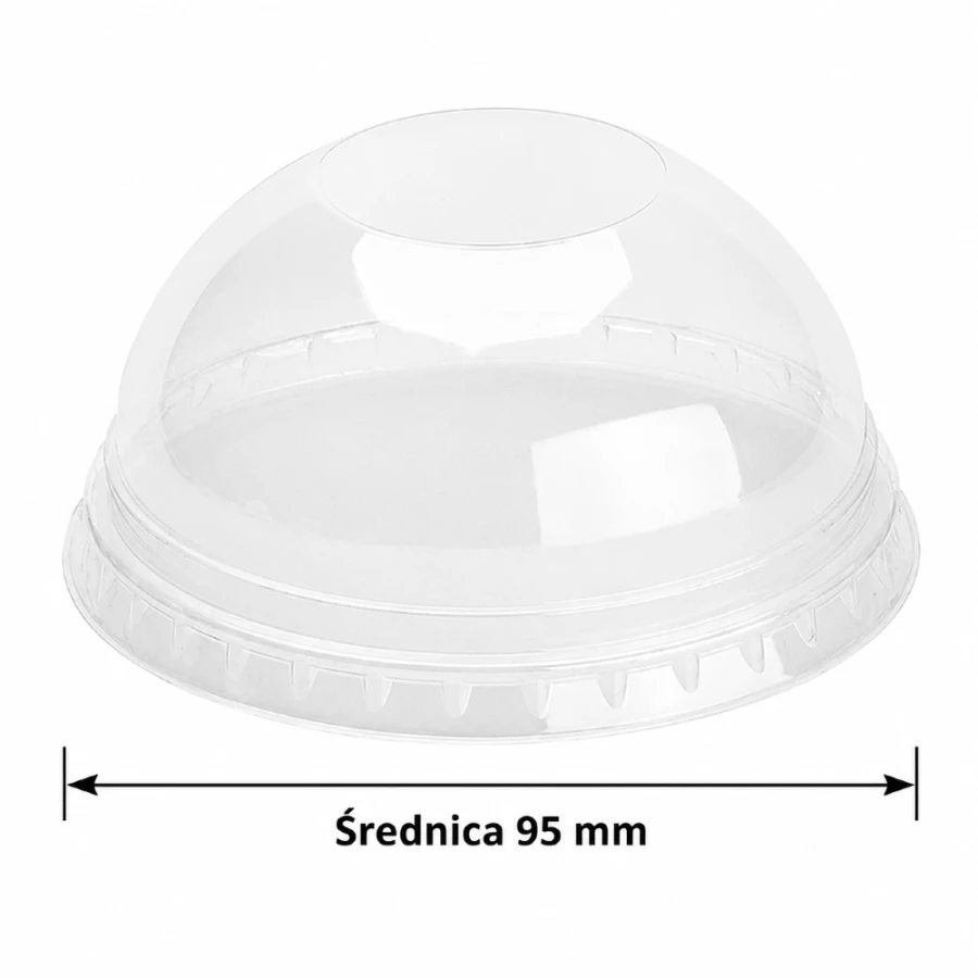 Pokrywka wypukła bez otworu fi 95 mm PET - 50 sztuk