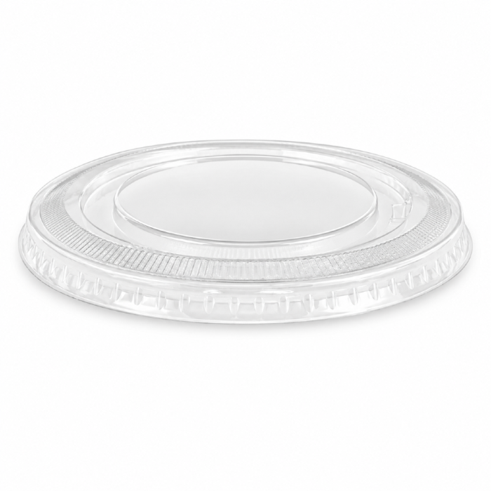 Pokrywka PET bez nacięcia płaska transparentna fi 95 mm - 50 sztuk