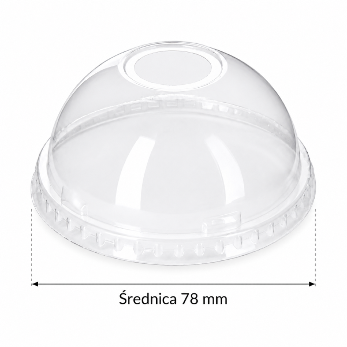 Pokrywka wypukła z otworem fi 78 mm PET - 50 sztuk