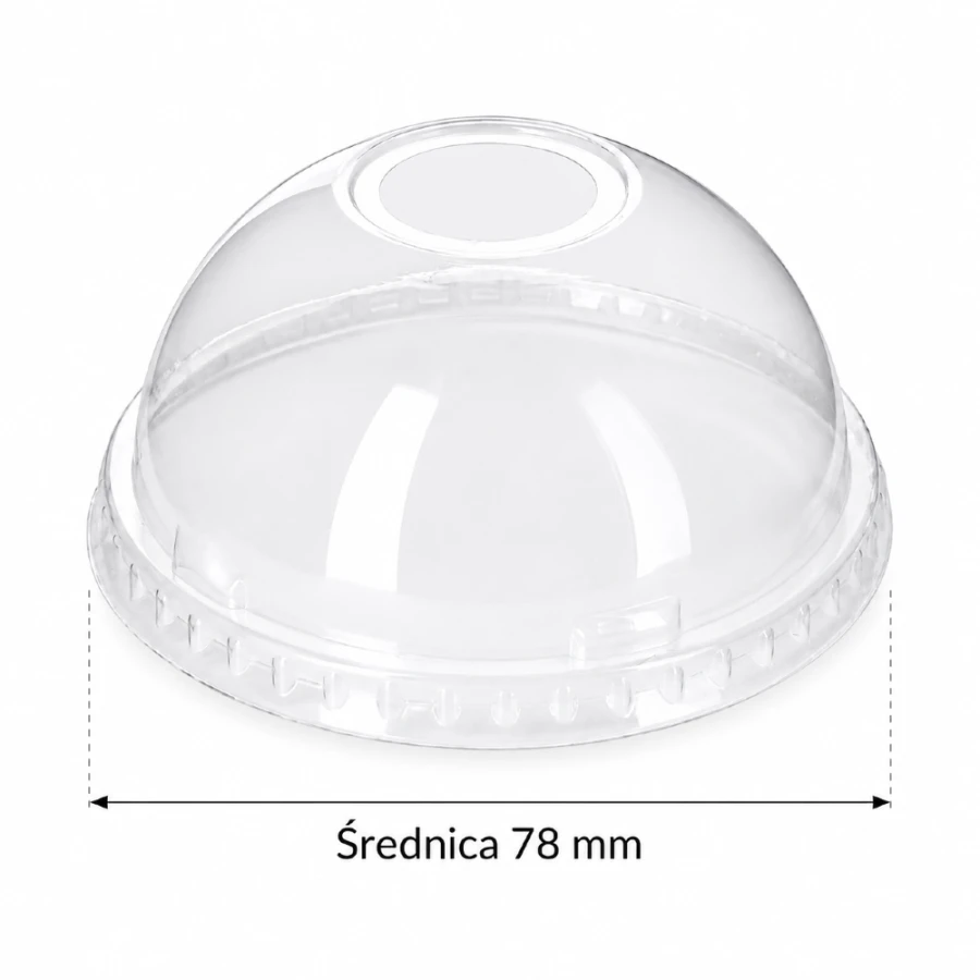 Pokrywka wypukła z otworem fi 78 mm PET - 50 sztuk