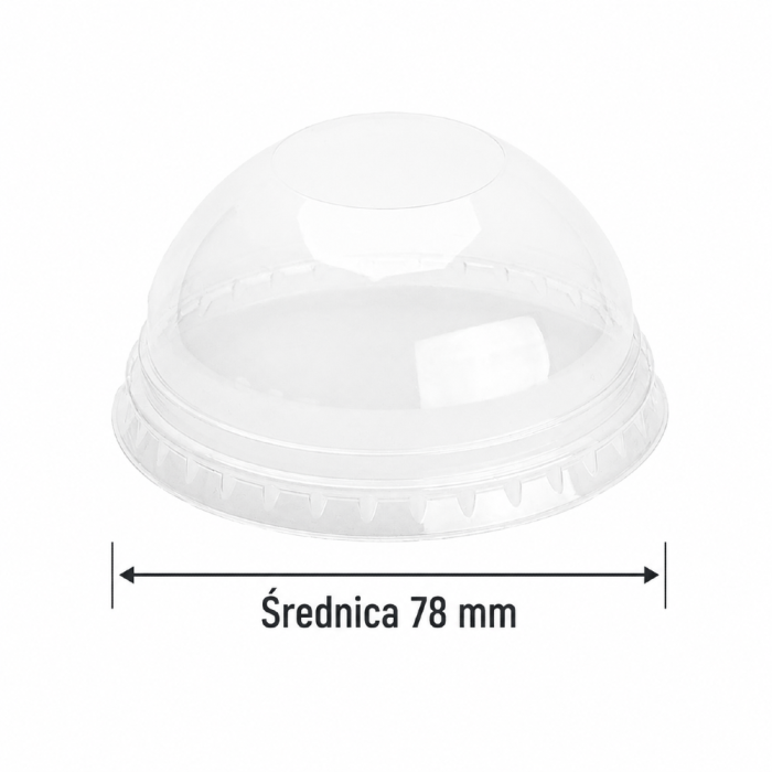 Pokrywka wypukła bez otworu fi 78 mm PET - 50 sztuk
