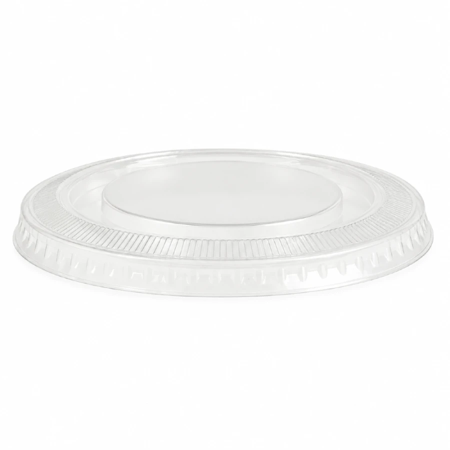 Pokrywka PET bez nacięcia płaska transparentna fi 78 mm - 50 sztuk