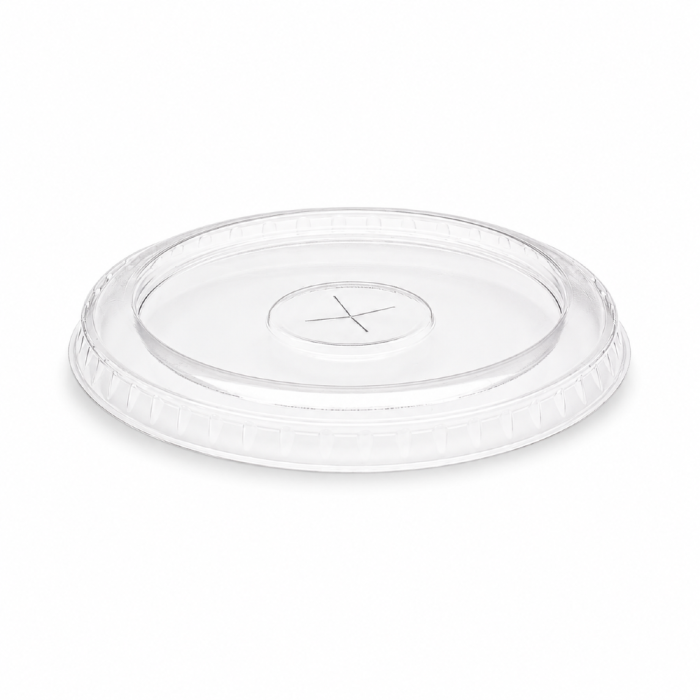 Pokrywka PET z nacięciem płaska transparentna fi 82 mm - 50 sztuk