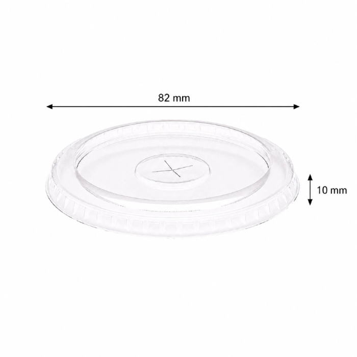 Pokrywka PET z nacięciem płaska transparentna fi 82 mm - 50 sztuk