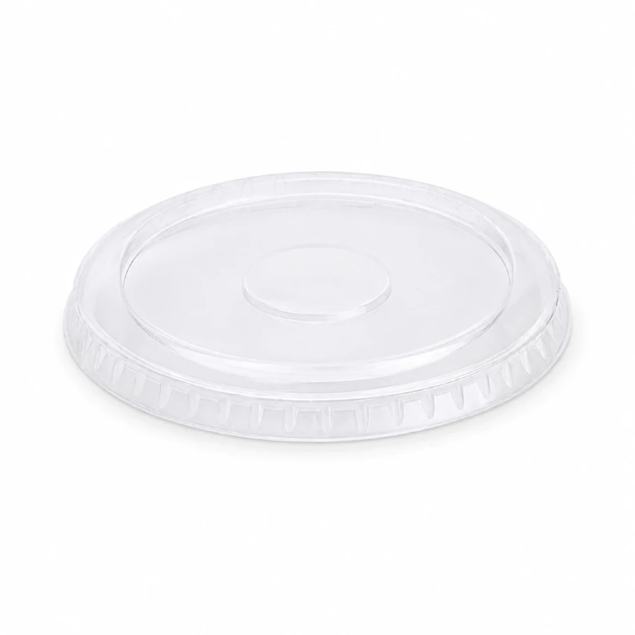 Pokrywka PET płaska transparentna bez nacięcia fi 99 mm - 50 sztuk