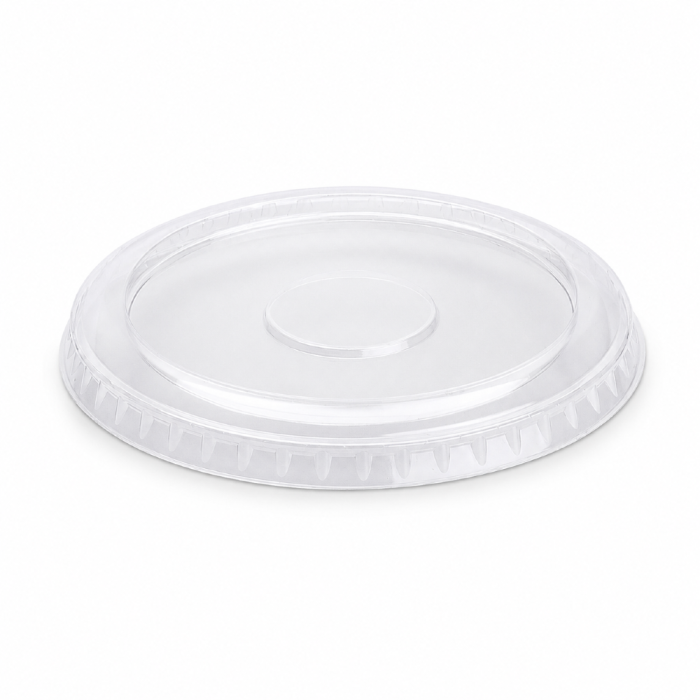 Pokrywka PET płaska transparentna bez nacięcia fi 82 mm - 50 sztuk