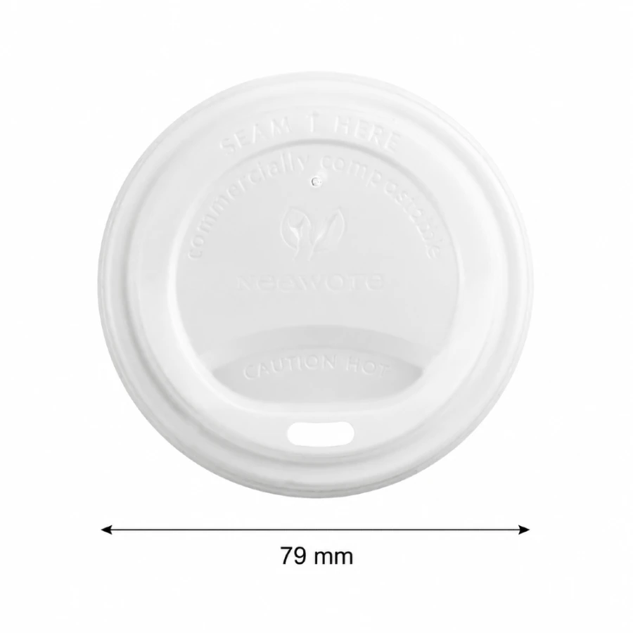 Pokrywka do kubka z otworem fi 79 mm C-PLA - 50 sztuk