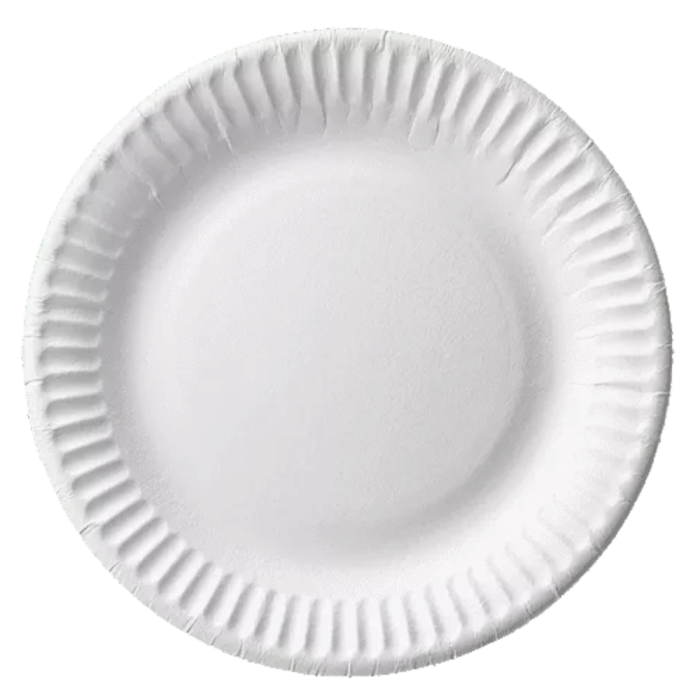 Talerz papierowy biały okrągły, średnica 15 cm - 100 szt.