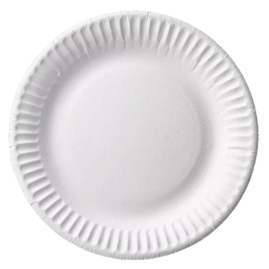 Talerz papierowy biały okrągły, średnica 15 cm - 100 szt.