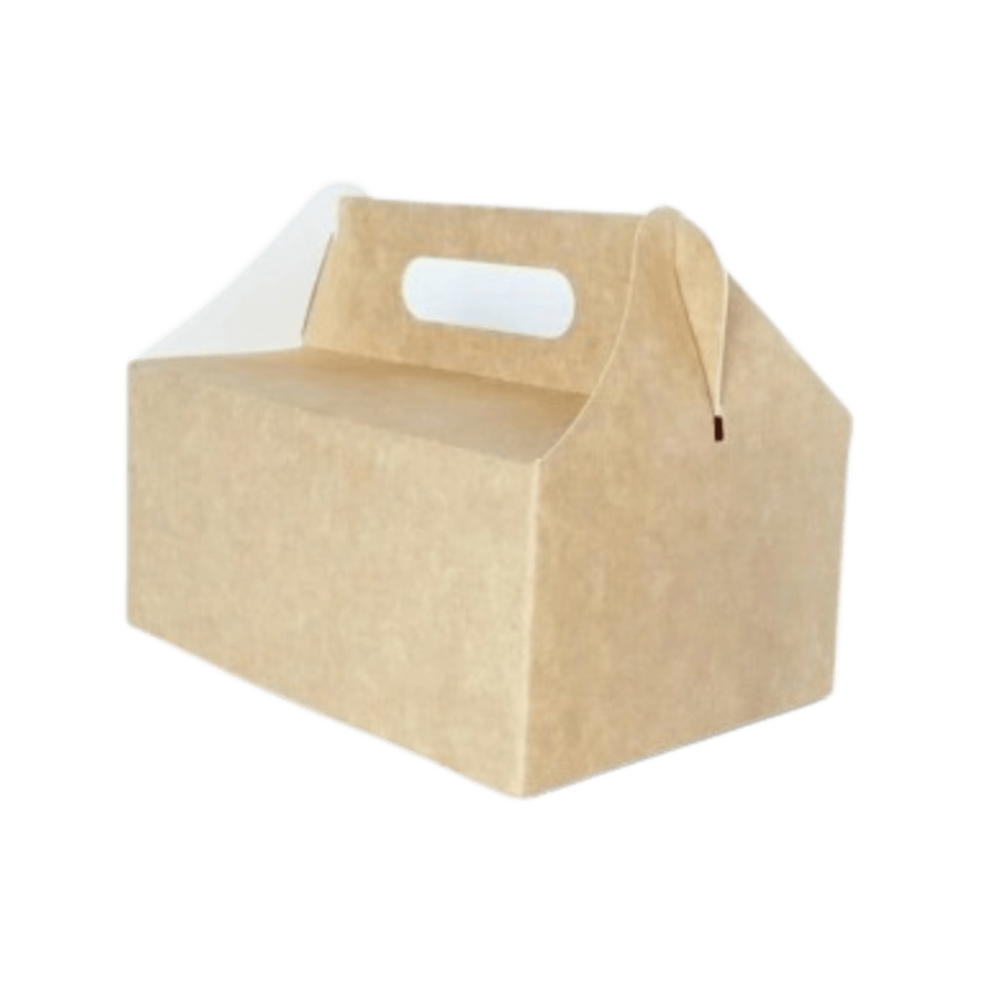 Opakowanie na ciasto z uchwytem kraft 19 cm x 14 cm x 9 cm - 50 sztuk