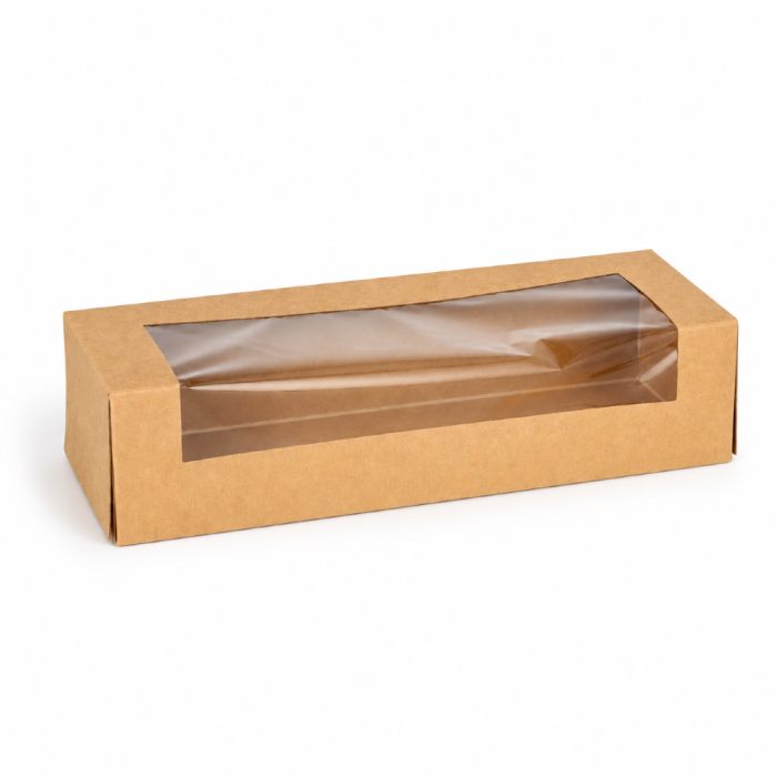 Tacka do sushi kartonowa kraft 4,5 cm x 19,5 cm x 7 cm - 25 sztuk