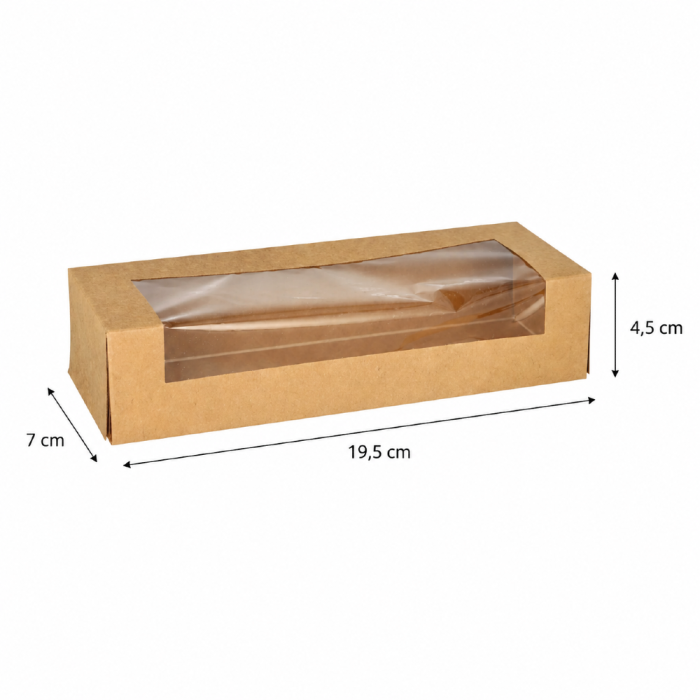 Tacka do sushi kartonowa kraft 4,5 cm x 19,5 cm x 7 cm - 25 sztuk