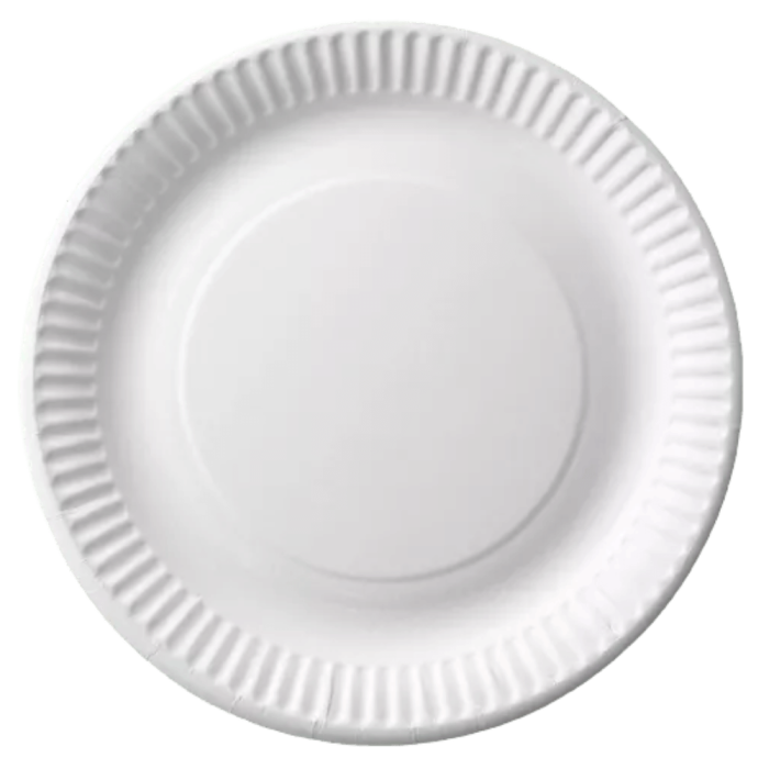 Talerz papierowy biały okrągły, średnica 18 cm - 100 szt.