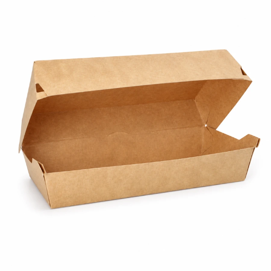 Pojemnik papierowy na bagietki i zapiekanki kraft 7,5 cm x 10,7 cm x 22 cm - 25 sztuk