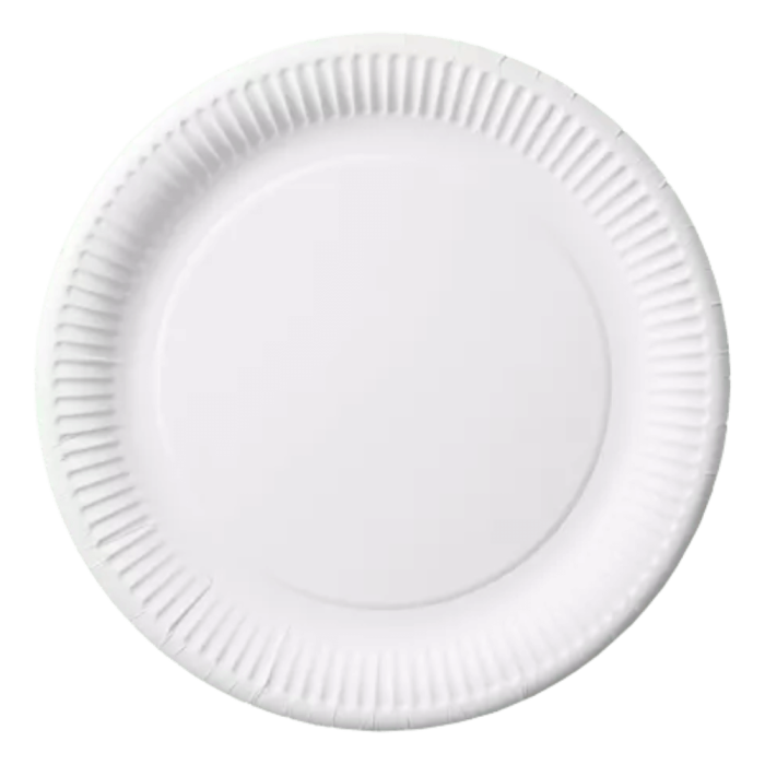 Talerz papierowy biały okrągły, średnica 23 cm - 100 szt.