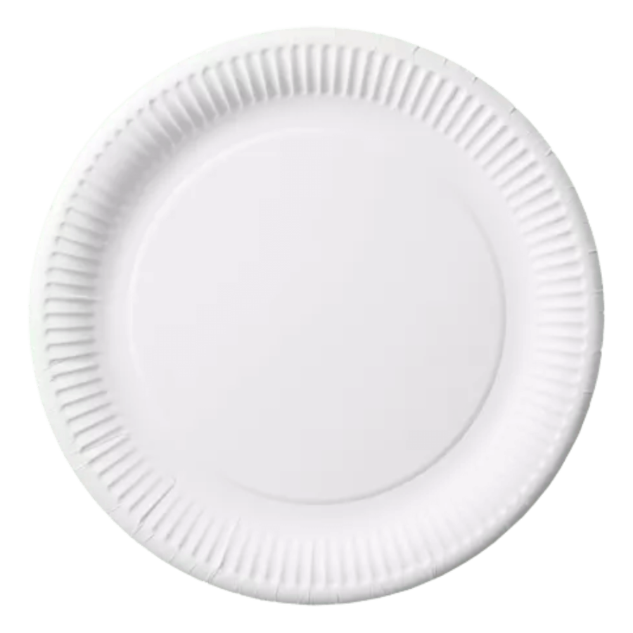 Talerz papierowy biały okrągły, średnica 23 cm - 100 szt.