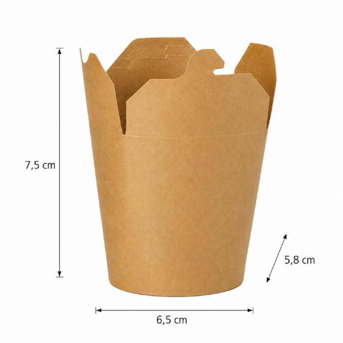Pudełko kartonowe na przekąski 230 ml kraft 7,5 cm x 6,5 cm x 5,8 cm